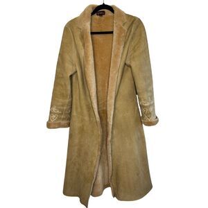 Vintage‎ 70s Mulberry Sheepskin Coat Made in UK Long Shearling Womens Size 10